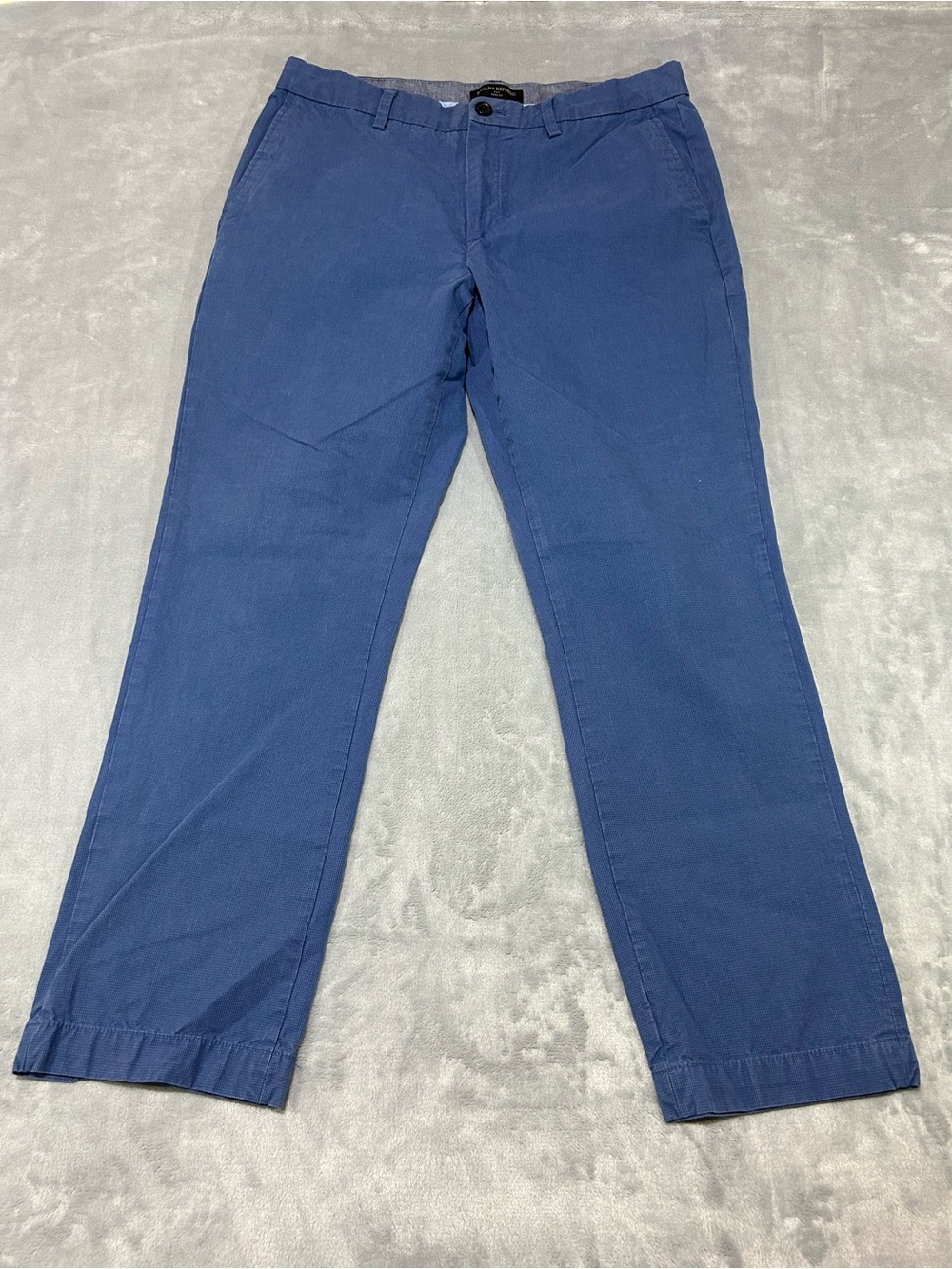 Banana Republic Men Blue Chino Pants 33W Cotton Twill Straight Leg Flat Front